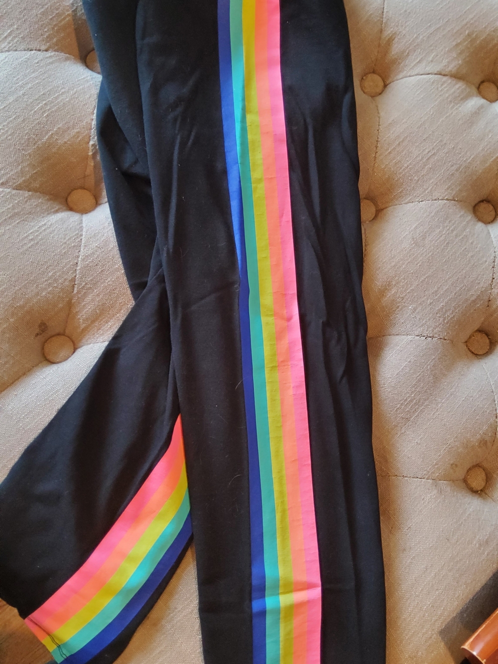 Justice Black Active Leggings with Pink Logo Tag